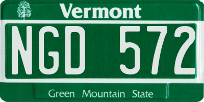 VT license plate NGD572