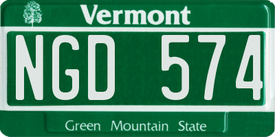 VT license plate NGD574
