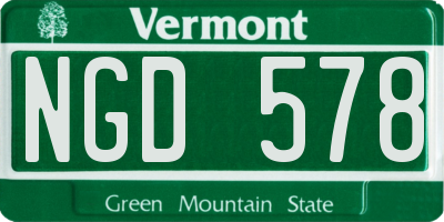 VT license plate NGD578