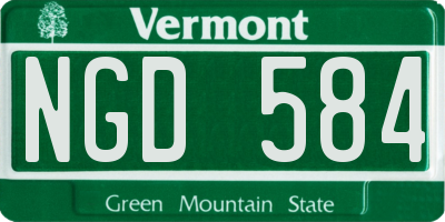 VT license plate NGD584