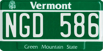 VT license plate NGD586