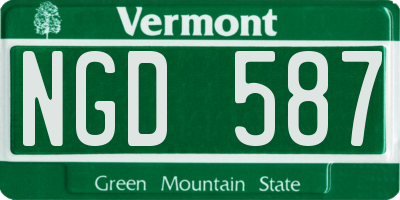 VT license plate NGD587
