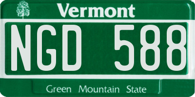 VT license plate NGD588