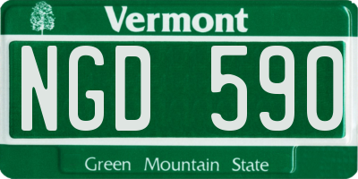 VT license plate NGD590