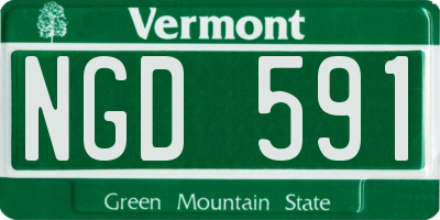 VT license plate NGD591