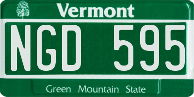 VT license plate NGD595