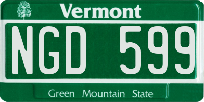 VT license plate NGD599