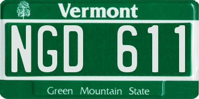 VT license plate NGD611