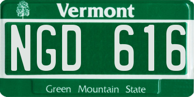 VT license plate NGD616
