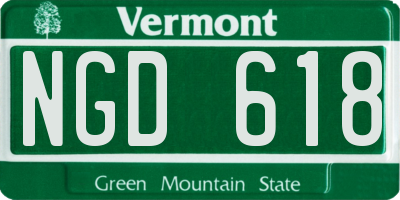 VT license plate NGD618