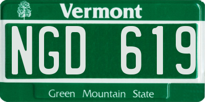 VT license plate NGD619