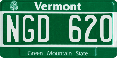 VT license plate NGD620