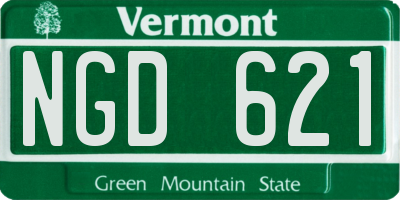 VT license plate NGD621