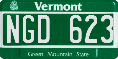VT license plate NGD623