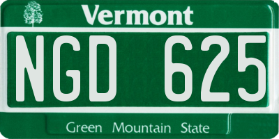 VT license plate NGD625