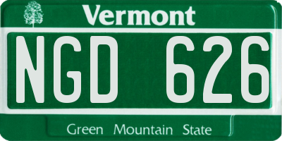 VT license plate NGD626