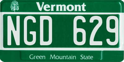 VT license plate NGD629