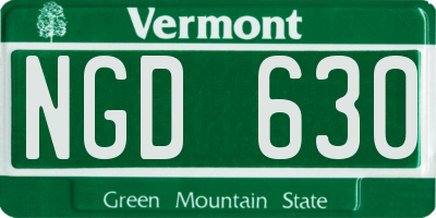 VT license plate NGD630