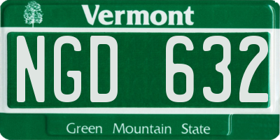 VT license plate NGD632