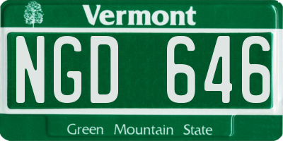VT license plate NGD646