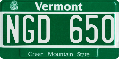 VT license plate NGD650