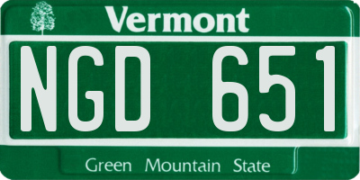 VT license plate NGD651