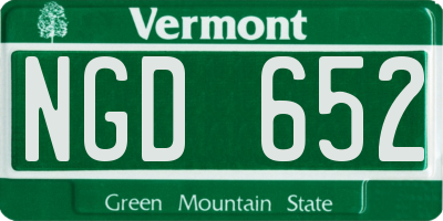 VT license plate NGD652