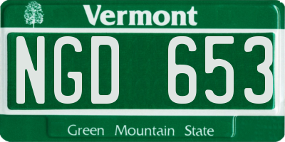VT license plate NGD653