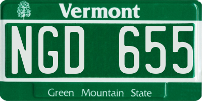 VT license plate NGD655