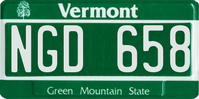 VT license plate NGD658