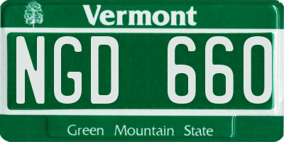 VT license plate NGD660