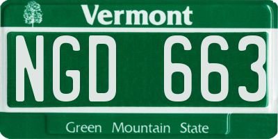 VT license plate NGD663