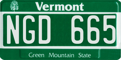 VT license plate NGD665
