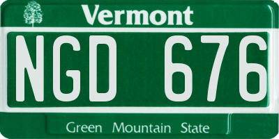 VT license plate NGD676