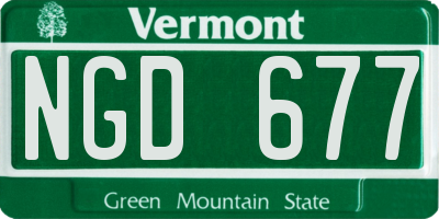 VT license plate NGD677