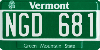VT license plate NGD681