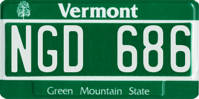 VT license plate NGD686