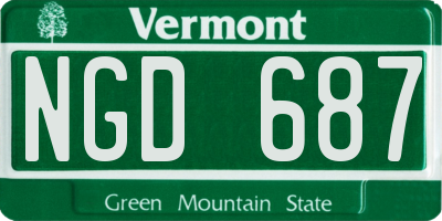 VT license plate NGD687