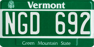 VT license plate NGD692