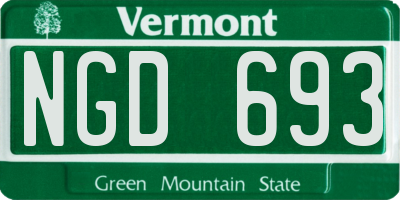 VT license plate NGD693