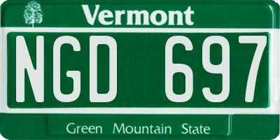VT license plate NGD697