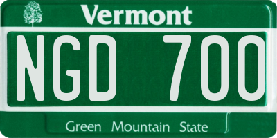 VT license plate NGD700