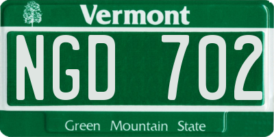 VT license plate NGD702