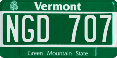 VT license plate NGD707