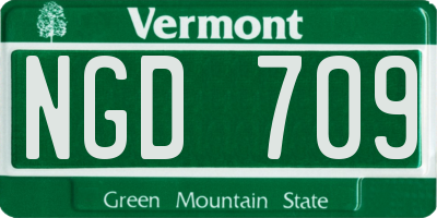 VT license plate NGD709