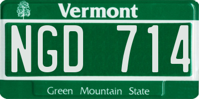 VT license plate NGD714