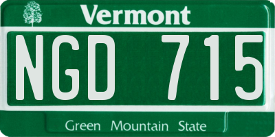 VT license plate NGD715
