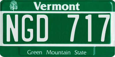 VT license plate NGD717