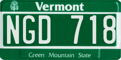 VT license plate NGD718