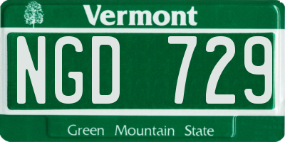 VT license plate NGD729